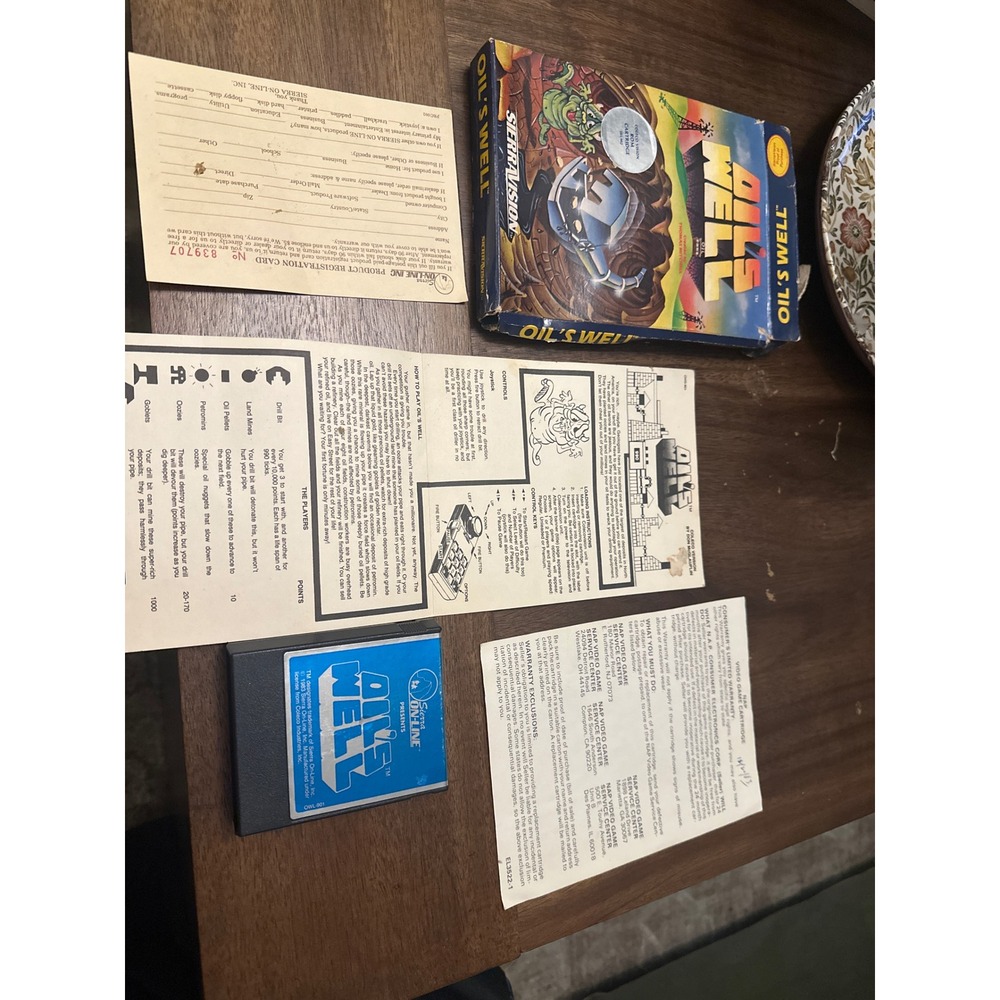 Oils Well Sierra On-Line ColecoVision Game Complete in Box CIB 1983 Vintage
